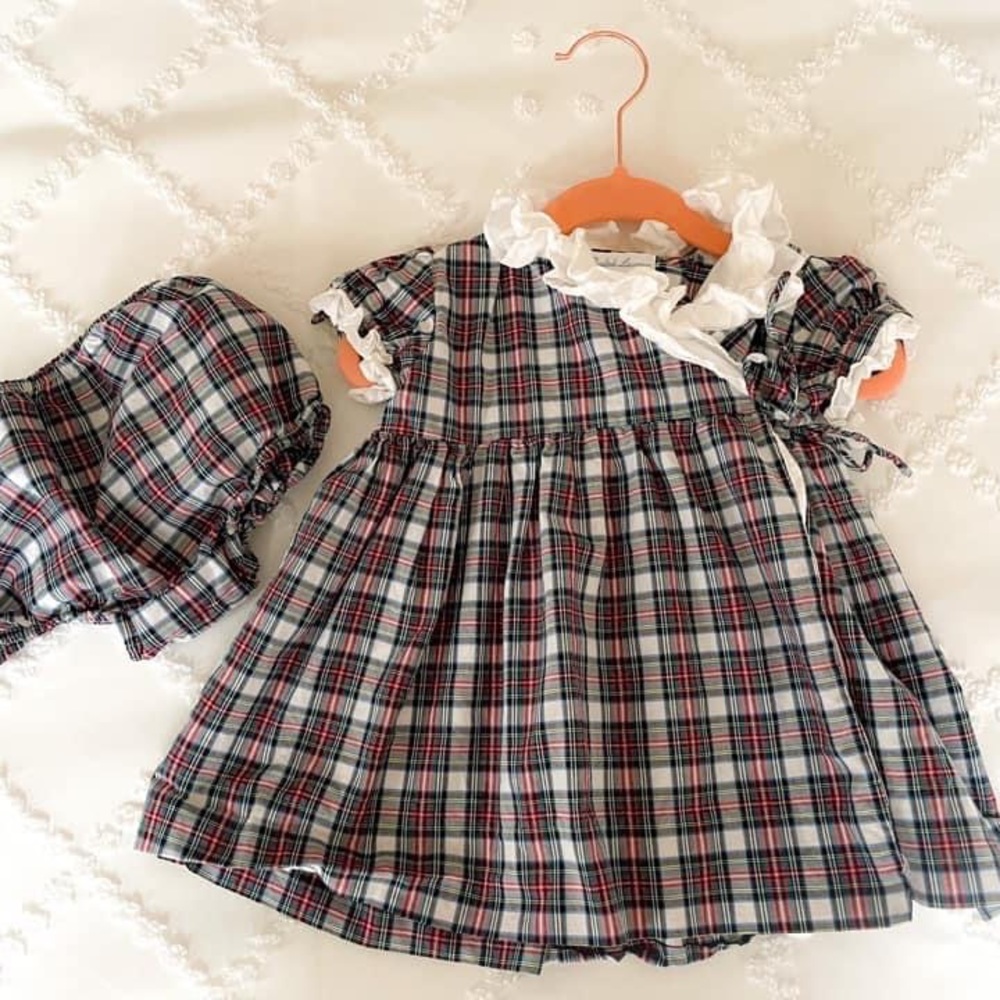 Ralph Lauren Stewart plaid dress with bloomer